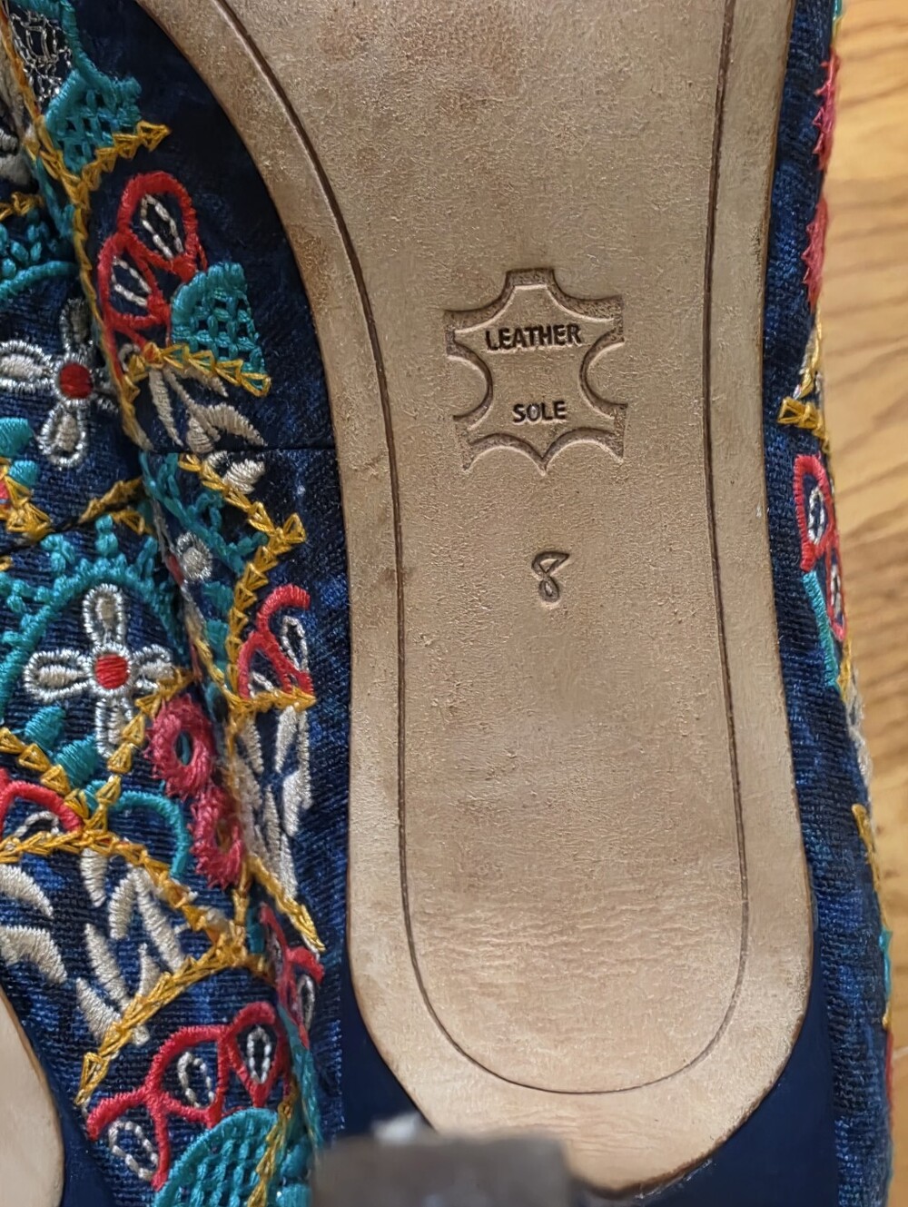 Sam Edelman Teal Floral Embroidered Pointed-Toe Heels - Picture 13 of 14